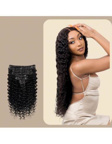 Kit de extensiones con clip Deep Wave Black 120g sur le site 