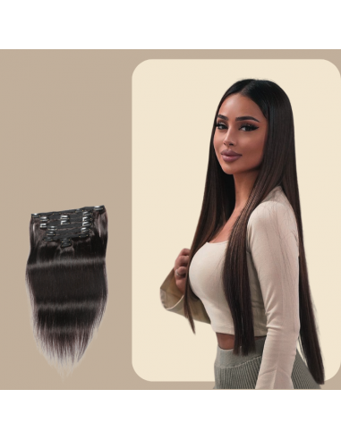 Kit de Extensiones Rectas Marrón con Clip 120 gr en linge