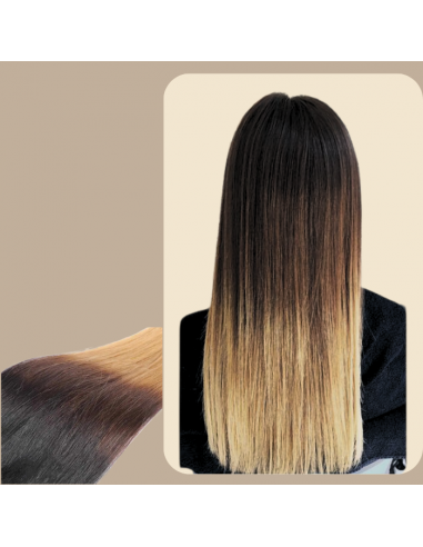 Extensión recta Ombre Marrón Chocolate Rubio Mono con Clip Maxi Volume Band ouvre sa boutique