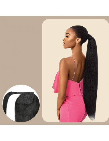 Ponytail Cinta Mágica Marrón Oscuro Pelo Remy Yaki Liso en ligne des produits 