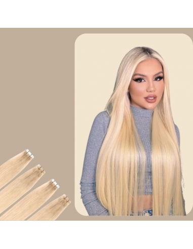 Glatte, haftende Extensions Platinblond 2023