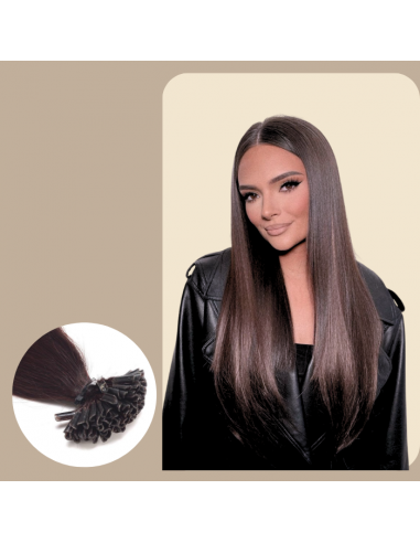 100 Glatte Keratin-Extensions Braun les ctes