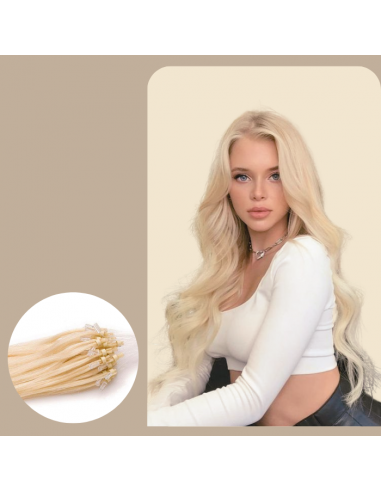 100 Wellige Ring-Extensions Platinblond le des métaux précieux