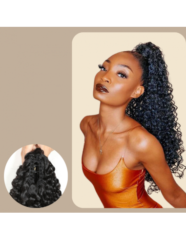 Pferdeschwanz Ponytail Dunkelbraun mit Pinzette Natur Remy Hair Kinky Curly acheter en ligne