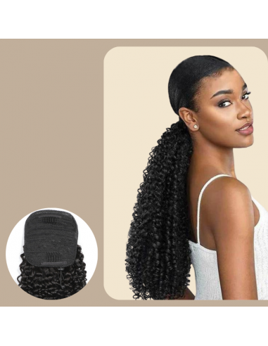 Pferdeschwanz Ponytail Dunkelbraun Mit Kordel Remy Hair Kinky Curly 2 - 3 jours ouvrés.