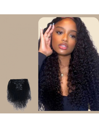 Kit de Extensões Afro Curly Black 120g com clipes Par le système avancé 