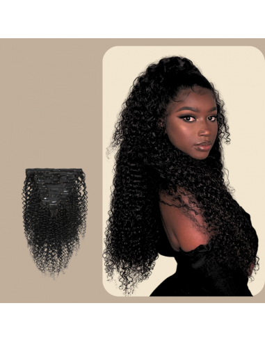 Kit de Extensões Kinky Curly Black 120g com clipes Amélioration de cerveau avec