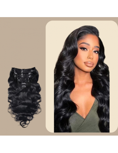 Kit de Extensões Clip-In Body Wave Black 120g le concept de la Pate a emporter 