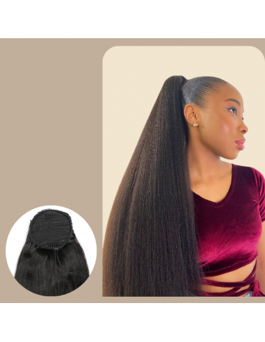 Rabo-de-cavalo castanho-escuro A Cordon Remy Hair Yaki Straight Le MVP de beaucoup